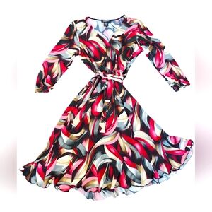 Glamour women's wrap dress with fluted skirt Size 10